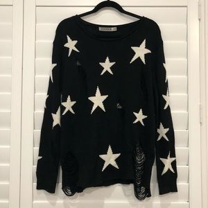 Destructed knit sweater